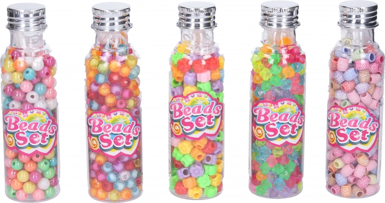 Bunte Perlen in der Flasche