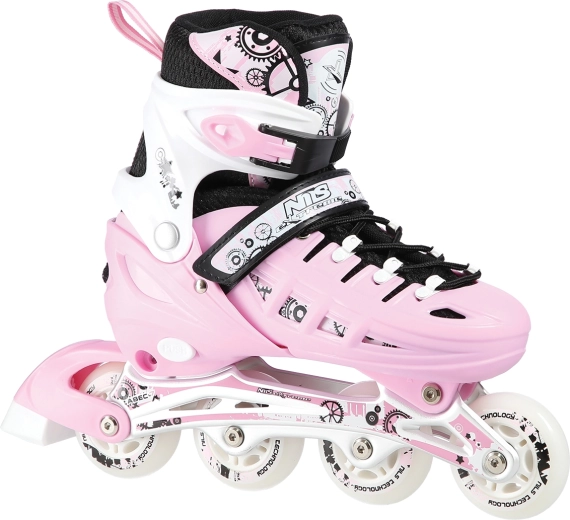 Kinder-Verstellbare Skates 4-in-1 NILS Extreme rosa – S (31–34)