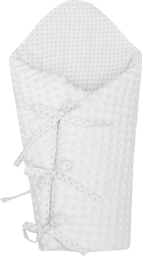 Luxuriöse Schnür-Wickelhilfe aus Minky NEW BABY weiß 75 × 75 cm
