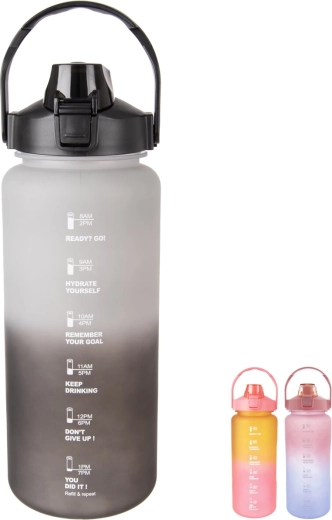 Sport-Trinkflasche 2 l mit Zeitindikator, Farb-Mix