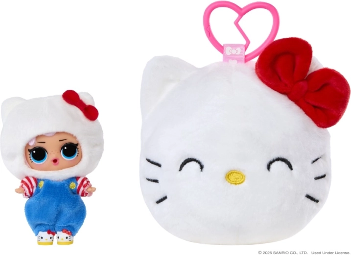 L.O.L. Surprise! Hello Kitty and Friends Plüschpuppe mit wendbarem Plüschanhänger – 1 Stück