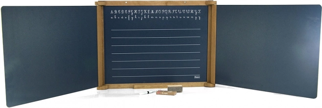 Jeujura dreiflügelige Wand-Multifunktionstafel aus Holz 156 × 43 cm mit Zubehör