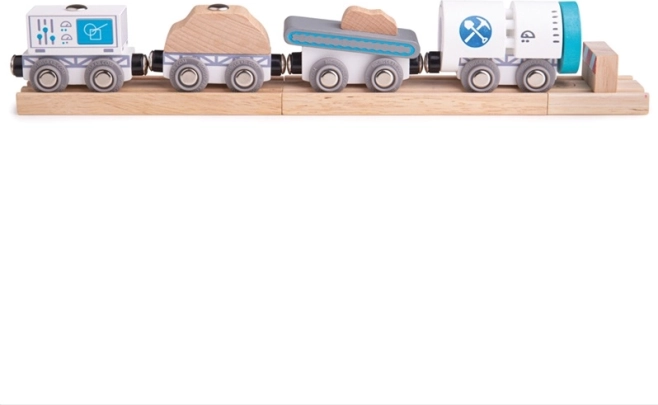 Bigjigs Rail Holz-Bergbauzug mit Schienen und Prellbock