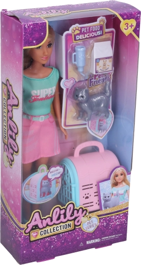 Puppe mit Katze 30 cm - 1 Stück