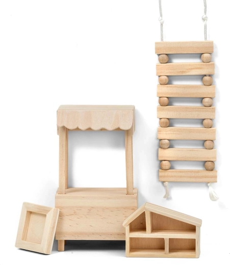 DIY-Zubehör aus naturbelassenem Holz zum Gestalten