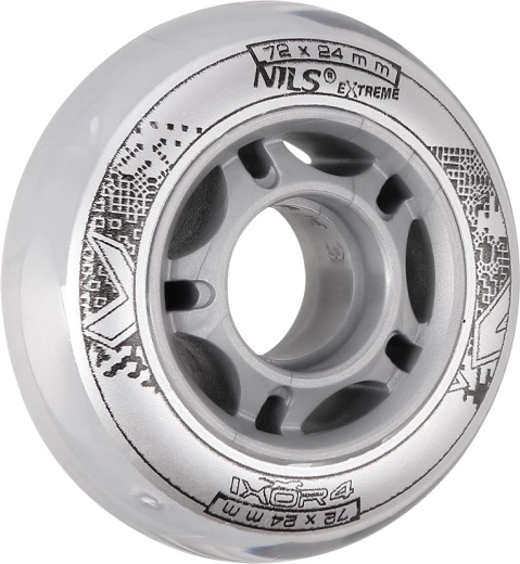 Rollen für Inlineskates NILS EXTREME PU 72 × 24 transparent (4 Stk.)