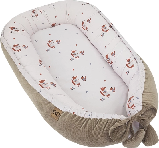 EKO Babynest aus Baumwolle und Velvet Fox 90 × 60 cm