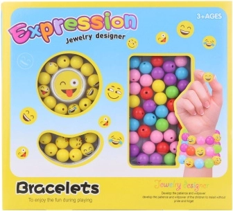 Auffädelperlen mit Smiley-Emojis – kreative Bastelset in Box