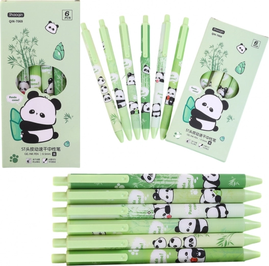 Set aus Gelstiften Panda Bambus 6 Stk