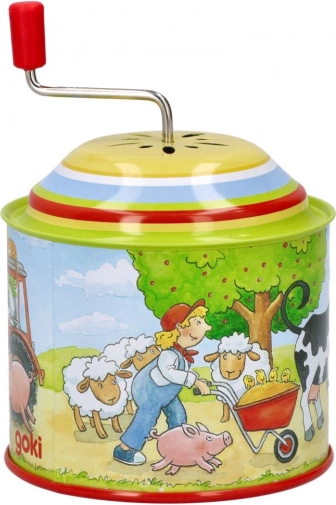 Spieluhr mit Bauernhof-Motiv