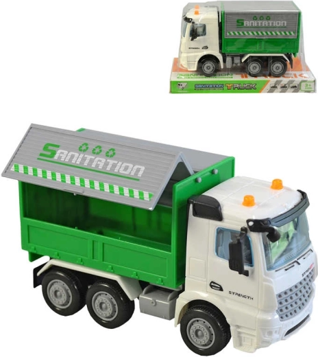 Arbeitsfahrzeug Müllwagen mit Freilauf 16 cm – 1 Stück