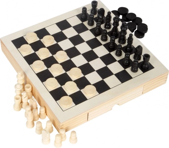 Kompaktes Holz-Schachset 3-in-1 small foot