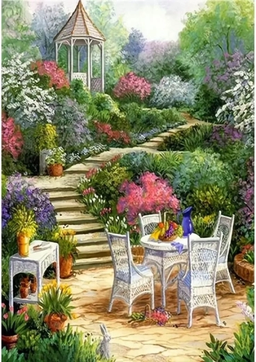 Norimpex Malen nach Zahlen Frühstück im Garten 40 × 50 cm