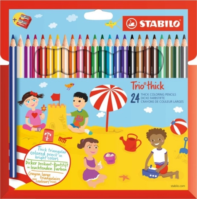 Stabilo Trio starke Buntstifte 24 Stk. mit Anspitzer