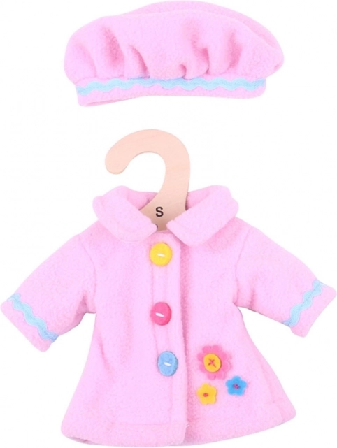 Rosa Jacke mit Knöpfen für Puppe