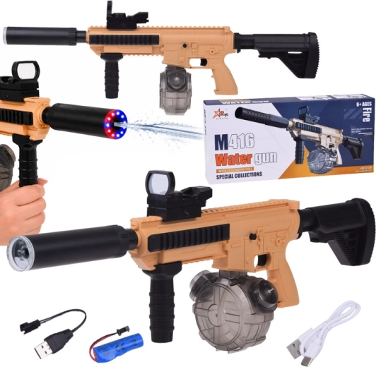 Elektrische Wasserpistole M416 mit LED-Beleuchtung