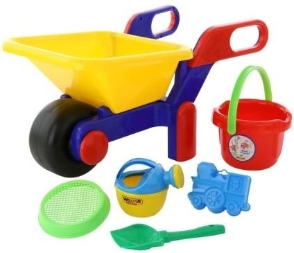 Spielset Taczka mit Eimer, Sieb und Schaufel