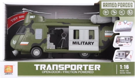 Militärischer Batterie-Helikopter 1:16 mit Licht und Sound