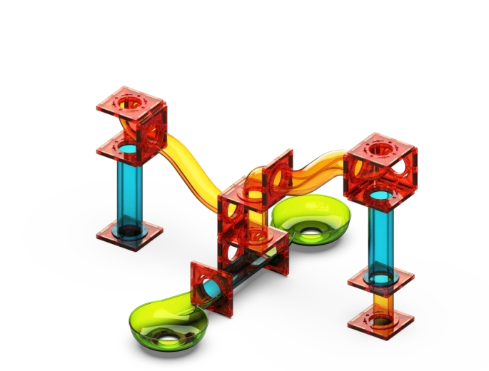 Transparente, farbige Teile für anschaulichen Spielspaß