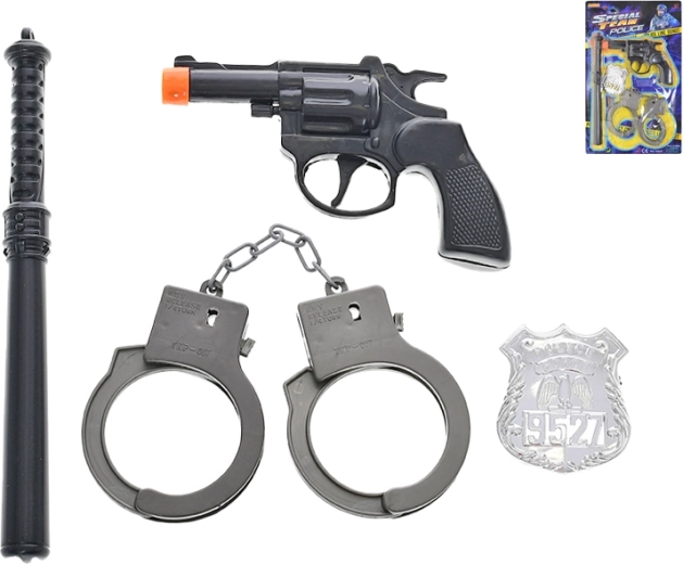 Polizeispielzeug – Set mit Knackpistole und Zubehör, 4-tlg.