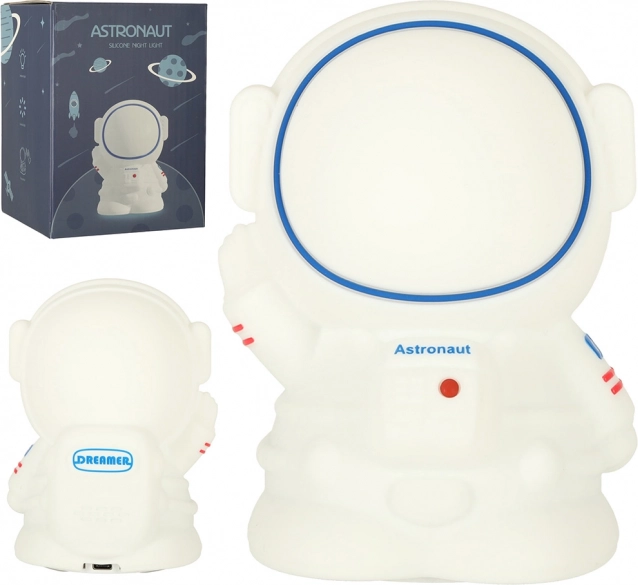 Silikon-Nachtlicht für Kinder Astronaut, Touch, USB, 8 LED, RGB, weiß