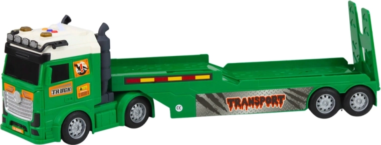 Sattelzug mit Tieflader und Effekten