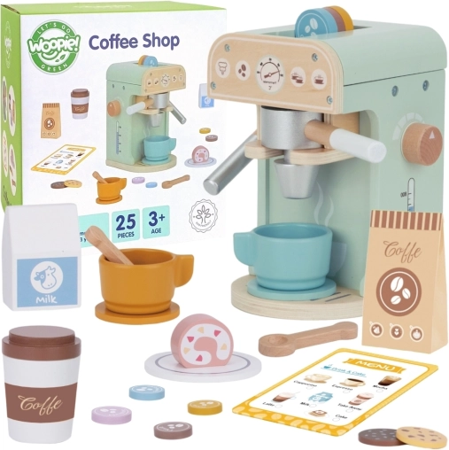 Holz Kaffeemaschine Woopie Green Konditorei Barista 25 Stk