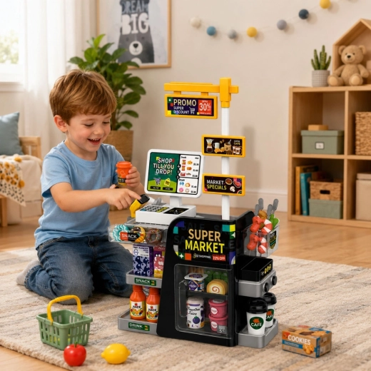 Getränkespender und zu öffnender Kühlschrank