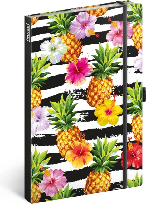 Liniertes A5‑Notizbuch mit Ananasmotiv