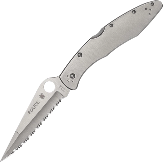 Spyderco Police Model Taschenklappmesser 10,7 cm, Wellenschliff, VG-10