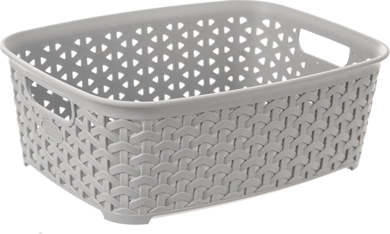 Kunststoff-Aufbewahrungskorb in Rattanoptik Hobby grau 26 × 19 × 9 cm