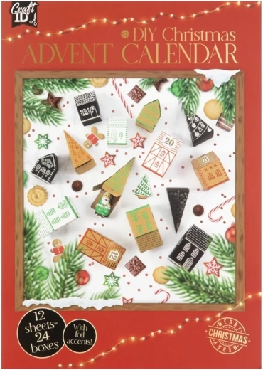 DIY Adventskalender CRAFT ID – weihnachtliche 3D-Häuschen und Bäumchen