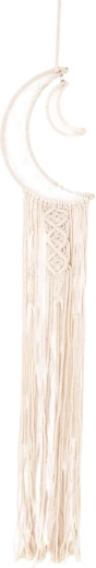 Beiger Baumwoll-Traumfänger mit Mondmotiv 95 cm