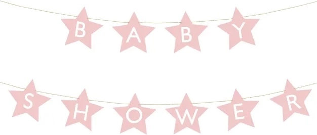 Banner für Babyparty mit Sternchen – Hellrosa