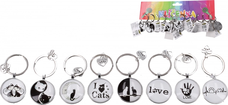 Runder Schlüsselanhänger Katzenleben