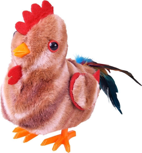 Er schreitet und schlägt mit den Flügeln