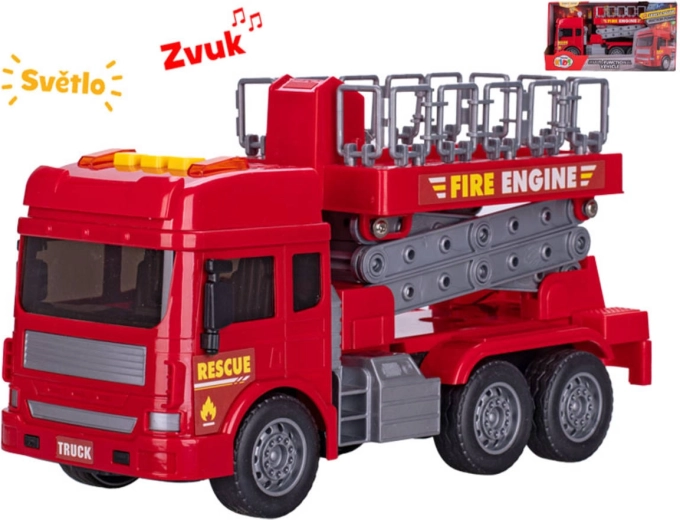 Feuerwehrauto mit ausziehbarer Plattform mit Licht und Sound 28 cm - 1 Stück