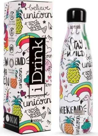 Thermosflasche Regenbogen-Einhorn Stay Wild 500 ml