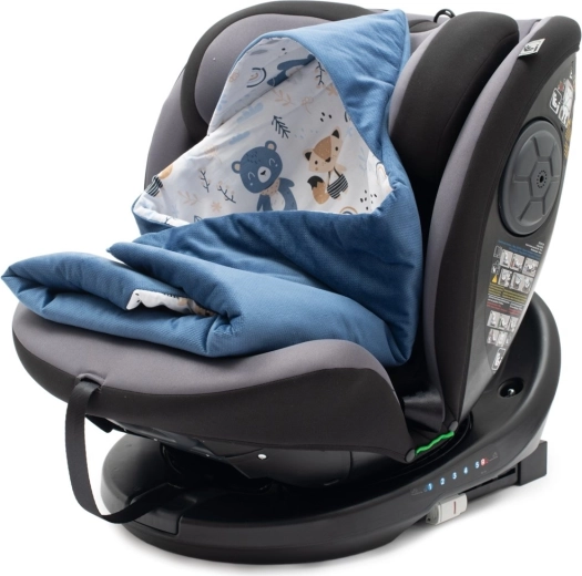 Gefütterte Einschlagdecke für Autositz NEW BABY blau