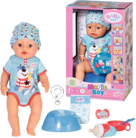 Puppe BABY born Junge mit magischem Schnuller 43 cm