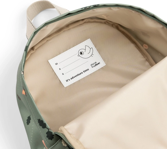 Namensschild im Rucksack