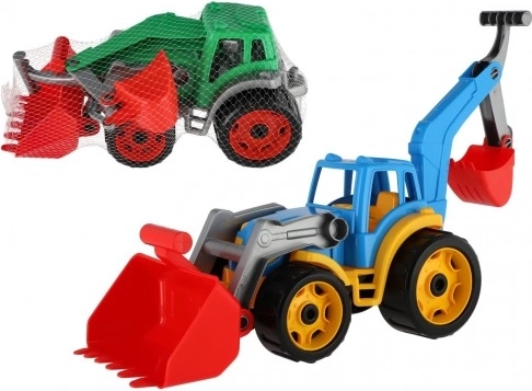 Plastiktraktor – Bagger mit Schaufel, grün