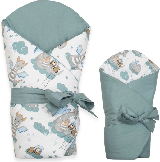 Beidseitige Baby-Wickeldecke New Baby Drachlein 80 × 80 cm