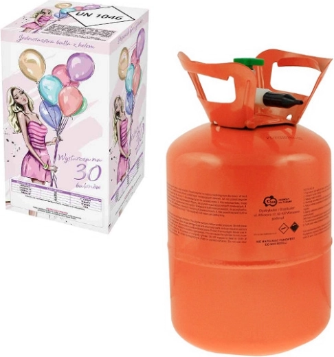 Einweg-Heliumflasche für 30 Ballons (9")