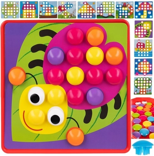 Lernmosaik für Kinder mit bunten Steckern