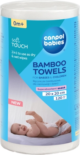 Canpol Babies Einweg-Bambus-Handtücher auf Rolle, 120 Stk.