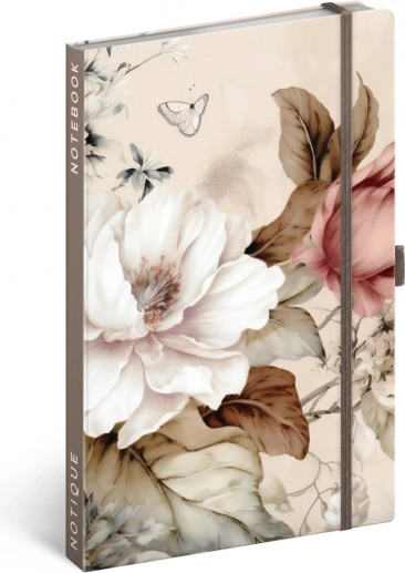 NOTIQUE Notizbuch Puderblumen, punktkariert, 13 × 21 cm