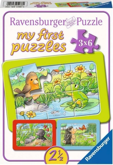 Ravensburger Puzzle Tiere im Garten 3x6 Teile