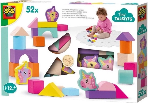 SES Holzbausteine Einhorn 52 Stk.
