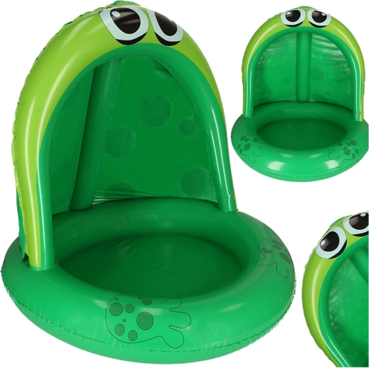 Aufblasbares Kinderplanschbecken in Froschform mit Sonnendach, 95 cm